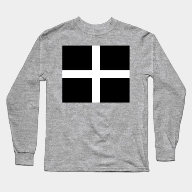 Flag of Cornwall, St. Piran's Flag Long Sleeve T-Shirt by SolarCross